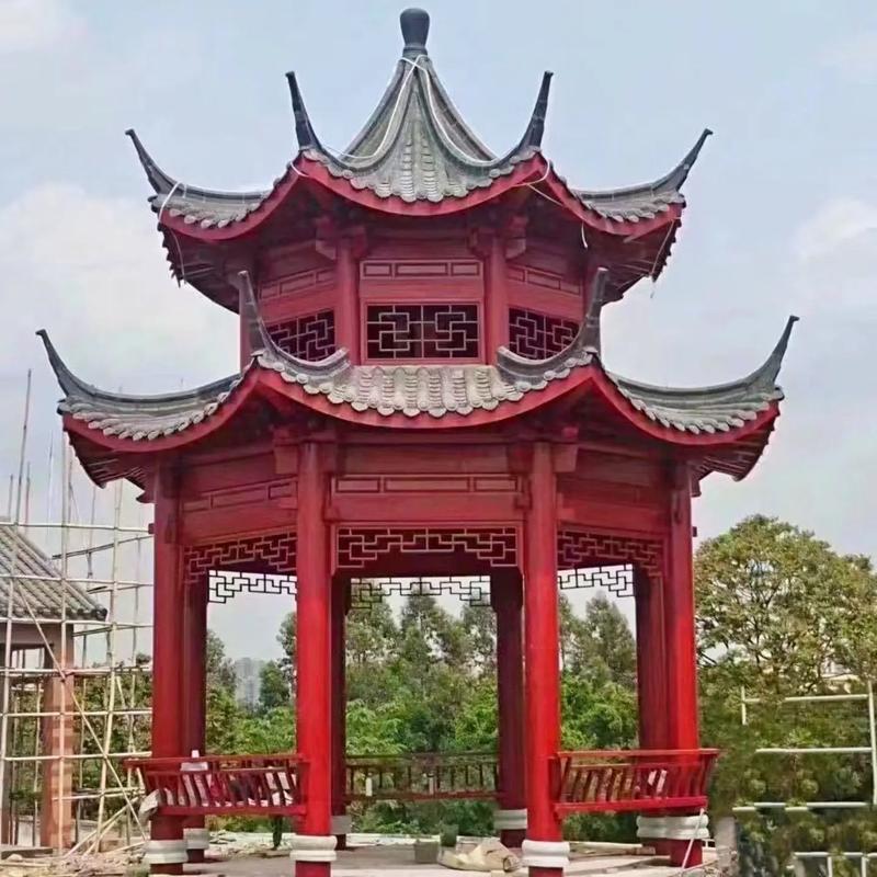 雙層古建涼亭系列~#防腐木涼亭#園林景觀工程 #他這狀態(tài)誰(shuí)